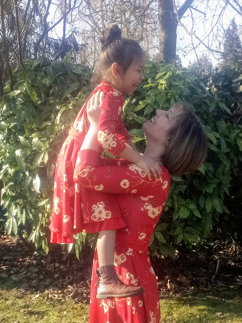 Just Like Mommy'z Twinning Set - Moeder Dochter Jurk - Matching dresses - Flame dress Mama & Me