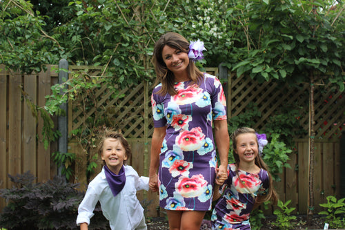 Mama & Me Matching Outfits - Moeder dochter jurken - Moeder zoon kleding - Just Like Mommy'z - Violet twinning dress